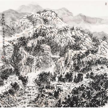孙文铎国画山水白石山村字画之家