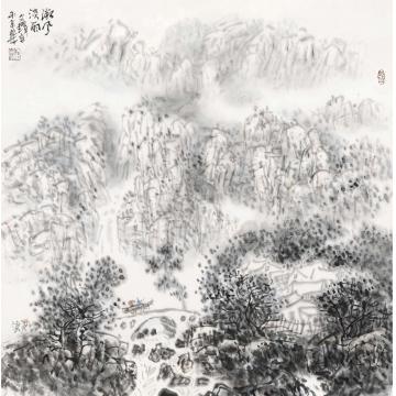 孙文铎国画山水微风淡雨字画之家