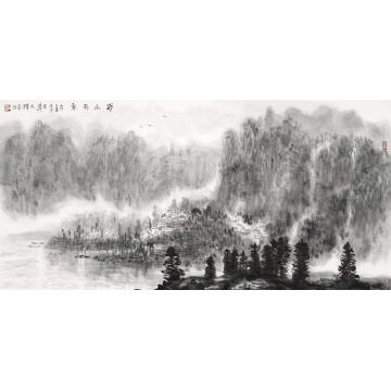孙文铎国画山水蜀山雨意字画之家