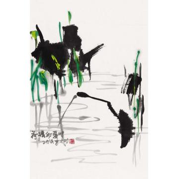 李学功国画花鸟荷塘初夏时字画之家