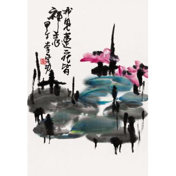 李学功国画花鸟我见莲花皆禅意字画之家