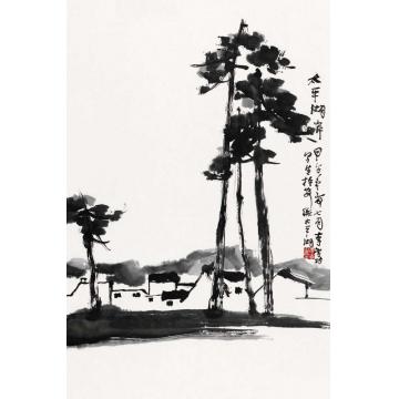 李学功国画花鸟太平湖岸字画之家