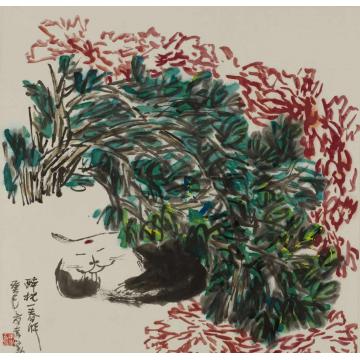 李学功国画花鸟醉枕一春华字画之家