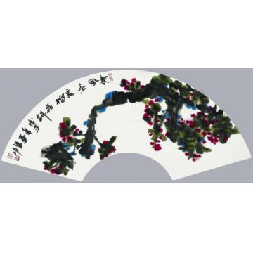 李学功国画花鸟春风无意榴花斜字画之家