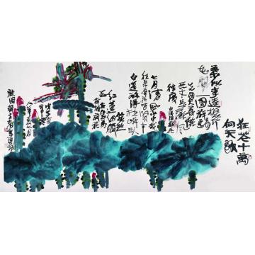 李学功国画花鸟狂花十万向天歌字画之家