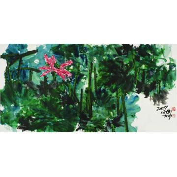 李学功国画花鸟翠荷字画之家