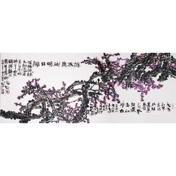 李学功国画花鸟梅花万树明日开字画之家