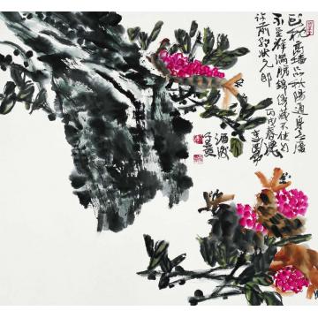 李学功国画花鸟头枕高墙品秋阳字画之家