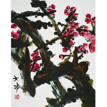 李学功国画花鸟老梅无丑枝字画之家