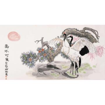 窦申清国画花鸟寿不可量字画之家