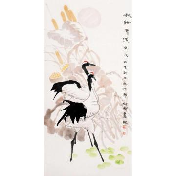 窦申清国画花鸟秋妆弄浅字画之家