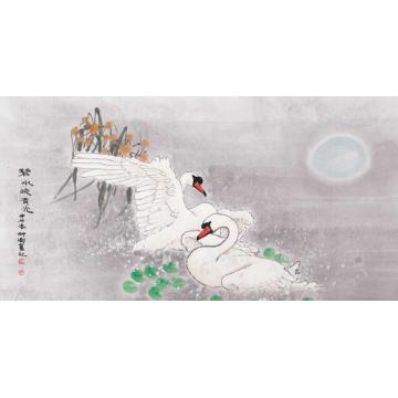窦申清国画花鸟碧水映青光字画之家