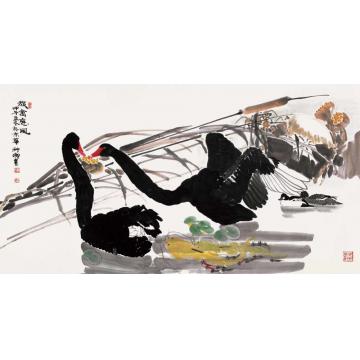窦申清国画花鸟旅禽应风字画之家