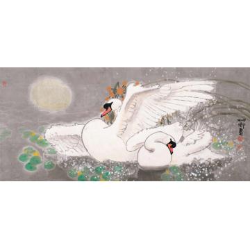 窦申清国画花鸟洁月字画之家