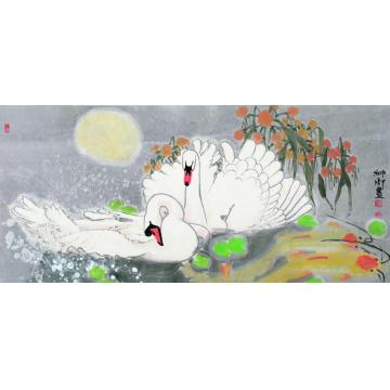 窦申清国画花鸟嬉戏字画之家