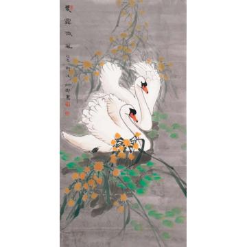 窦申清国画花鸟晨露微风字画之家