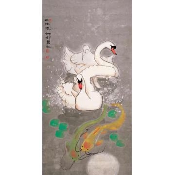 窦申清国画花鸟故乡月字画之家