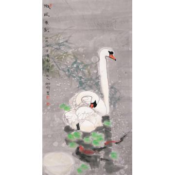窦申清国画花鸟微风素影字画之家