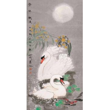 窦申清国画花鸟雪姿戏浅字画之家
