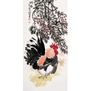 窦申清国画花鸟醉春字画之家