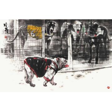 吴陆升国画动物都市的风字画之家