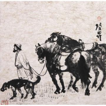 吴陆升国画动物塔里木之秋字画之家