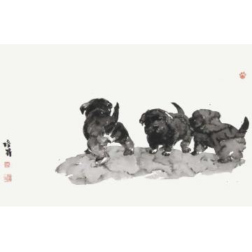 吴陆升国画动物水堂边字画之家