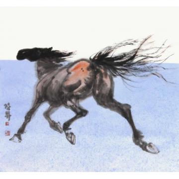 吴陆升国画动物戏水图字画之家