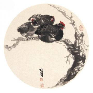 吴陆升国画花鸟吉祥三宝字画之家