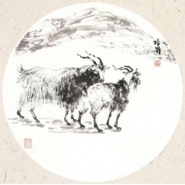 吴陆升国画动物伴侣字画之家