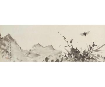 黄梦洁国画花鸟山光留人影字画之家