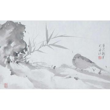 黄梦洁国画花鸟听竹字画之家