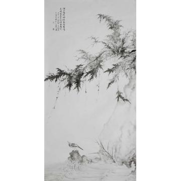 黄梦洁国画花鸟烟波岩树图字画之家