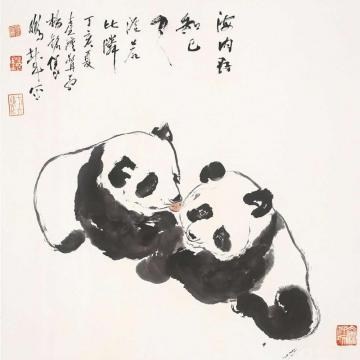 杨铭仪国画动物海内存知己天涯若比邻字画之家