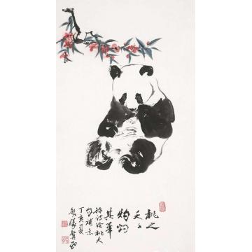 杨铭仪国画动物桃之夭夭 灼灼其华字画之家