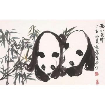 杨铭仪国画动物两小无猜字画之家