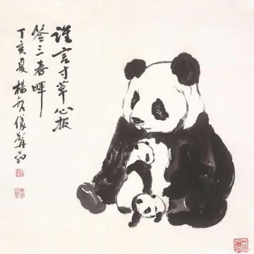 杨铭仪国画动物谁言寸草心 报得三春晖字画之家