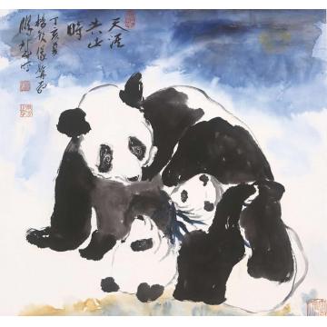 杨铭仪国画动物天涯共此时字画之家