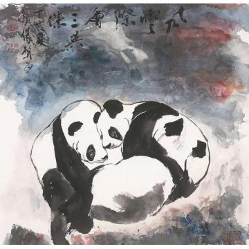 杨铭仪国画动物风云际会三英杰字画之家