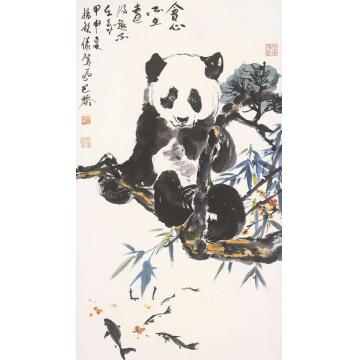 杨铭仪国画动物会心不在远 得趣不在多字画之家