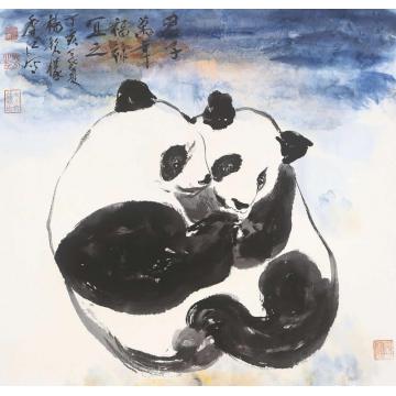 杨铭仪国画动物君子万年 福禄宜之二字画之家
