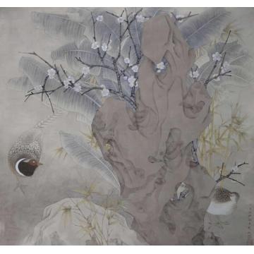 刘英国画花鸟双锦图字画之家