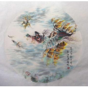 张传斌国画花鸟叶海龙鱼字画之家
