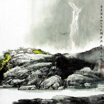 林琳国画山水春来遍是桃花水 不辨仙源何处寻字画之家