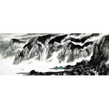 林琳国画山水雷声千嶂落 雨色万峰来字画之家
