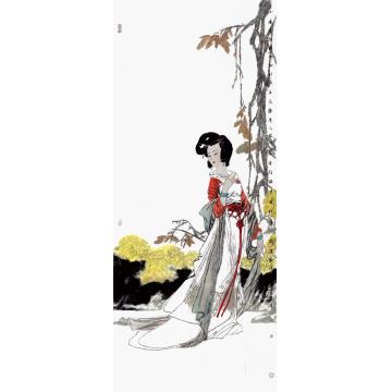 林琳国画人物东篱独步图字画之家