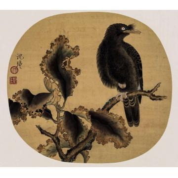 沈玮国画花鸟枯树鸜鹆字画之家
