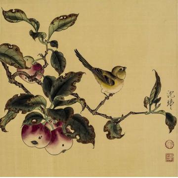 沈玮国画花鸟果熟来禽图字画之家