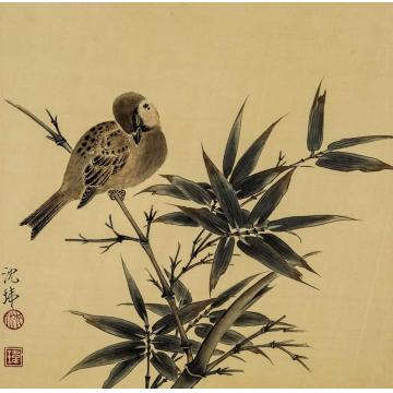 沈玮国画花鸟竹雀图字画之家