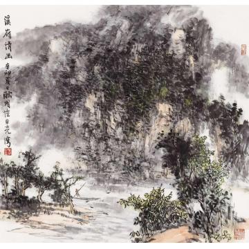 耿明国画山水溪岭清幽字画之家